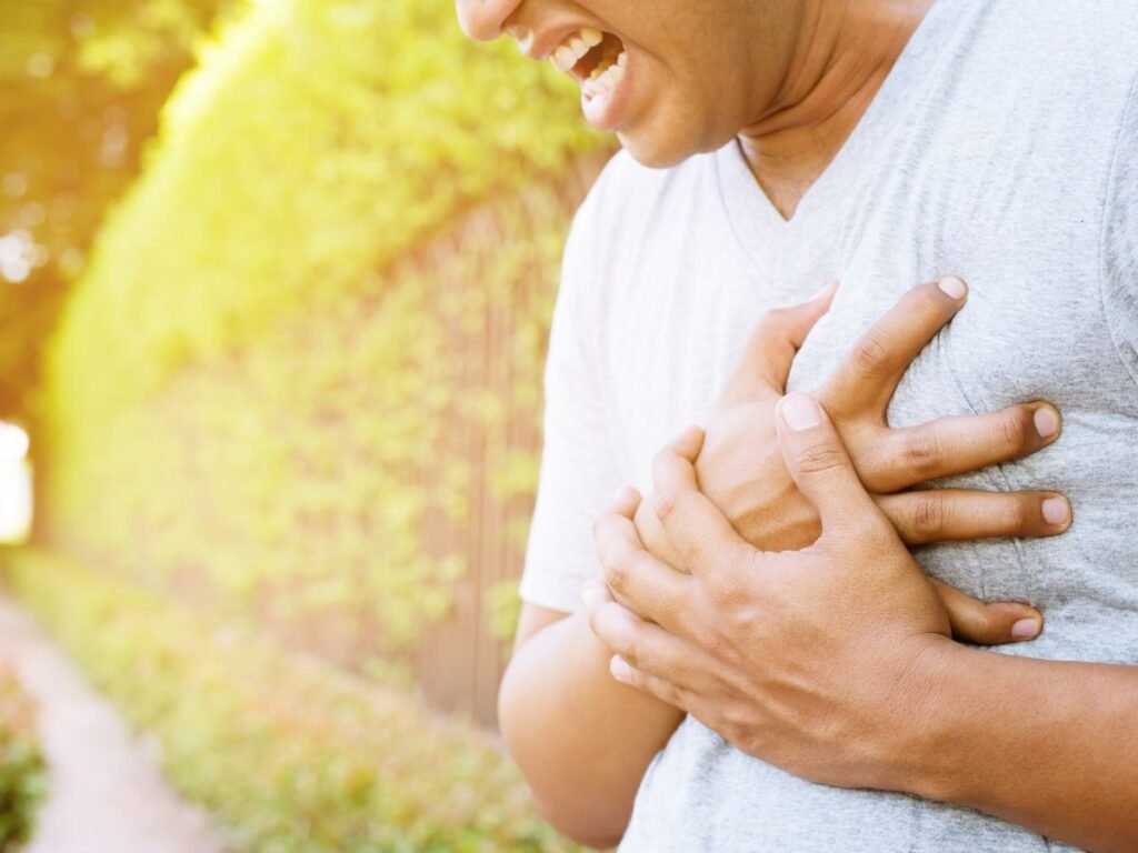 person in pain due to tachycardia