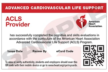 New AHA ACLS Certification Card